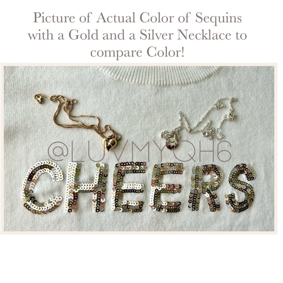 1 STATE Sequins “Cheers” Sweater - Picture 4 of 4